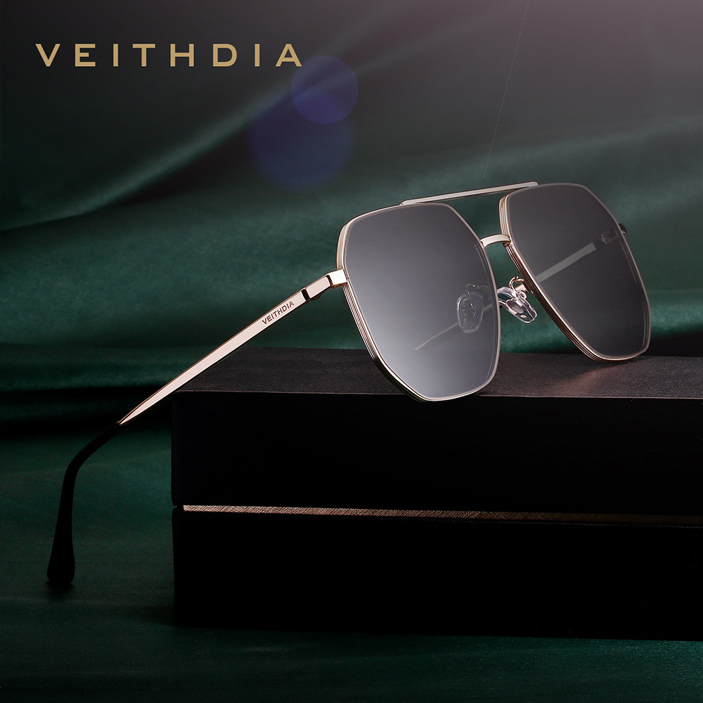 Sunglasses Aviator Polarized - Marka VEITHDIA materiał nylonowy męskie okulary