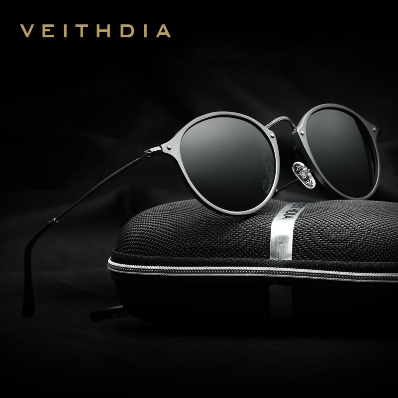 Sunglasses Aviator Polarized - Okulary przeciwsłoneczne męskie VEITHDIA, modne, okrągłe,