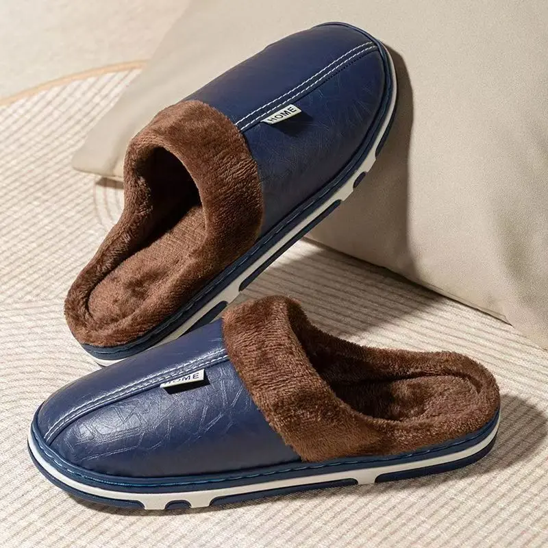 Męskie zimowe kapcie w dużych  – Flip Flop Leather Men recenzja i cena